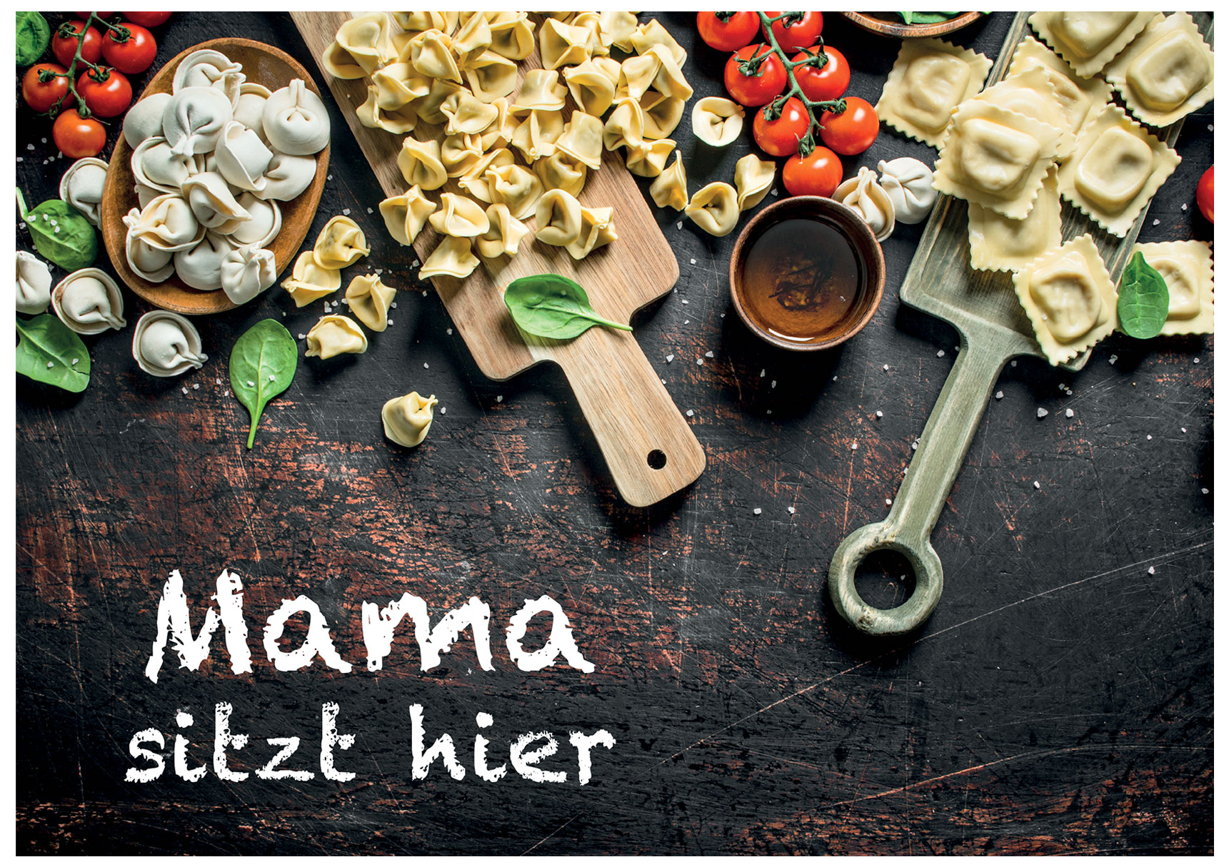 Pasta-Tischset. Mit deinen Namen. Laminiert. copy-shop-ansbach.de